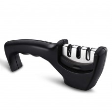 Toytexx Stainless Steel Knife Sharpener Curve Handle 3 Stage Professional Kitchen Use, for Steel and Ceramic Knives in all Sizes